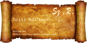 Szili Róbert névjegykártya